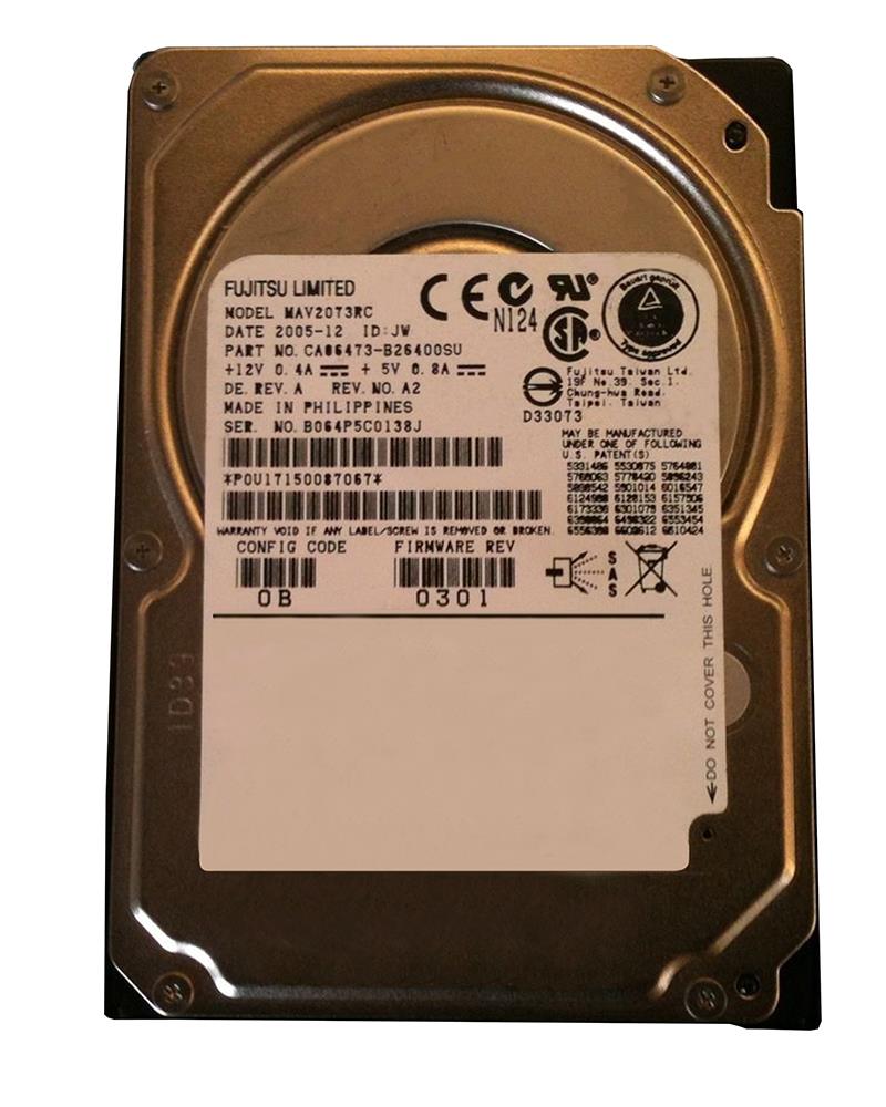 MAV2073RC Fujitsu Enterprise 73.5GB 10000RPM SAS 3Gbps 8MB Cache 2.5-inch Internal Hard Drive