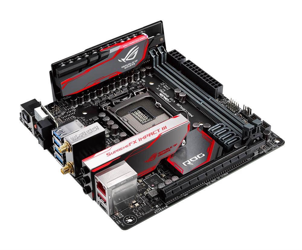 MAXIMUS VIII IMPACT Asus Socket LGA 1151 Intel Z170 Chipset Core i7 / i5 / i3 / Pentium / Celeron Processors Support DDR4 2x DIMM 4x SATA 6.0Gb/s Mini-ITX Motherboard (Refurbished)