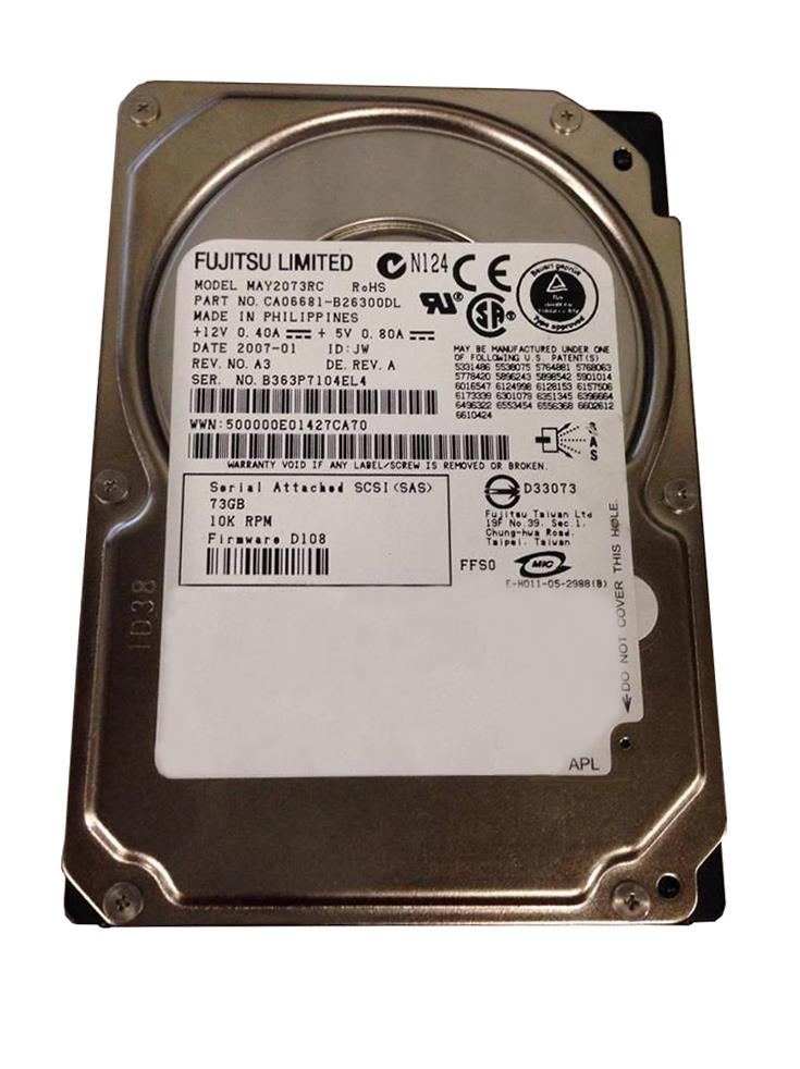MAY2073RC Fujitsu Enterprise 73.5GB 10000RPM SAS 3Gbps 8MB Cache 2.5-inch Internal Hard Drive