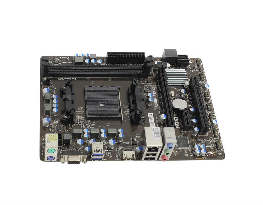 MB-A68HMV2 MSI A68HM-E33 V2 Socket FM2+ AMD A68H Chipset AMD Athlon/ A-Series Processors Support DDR3 2x DIMM 4x SATA 6.0Gb/s Micro-ATX Motherboard (Refurbished)
