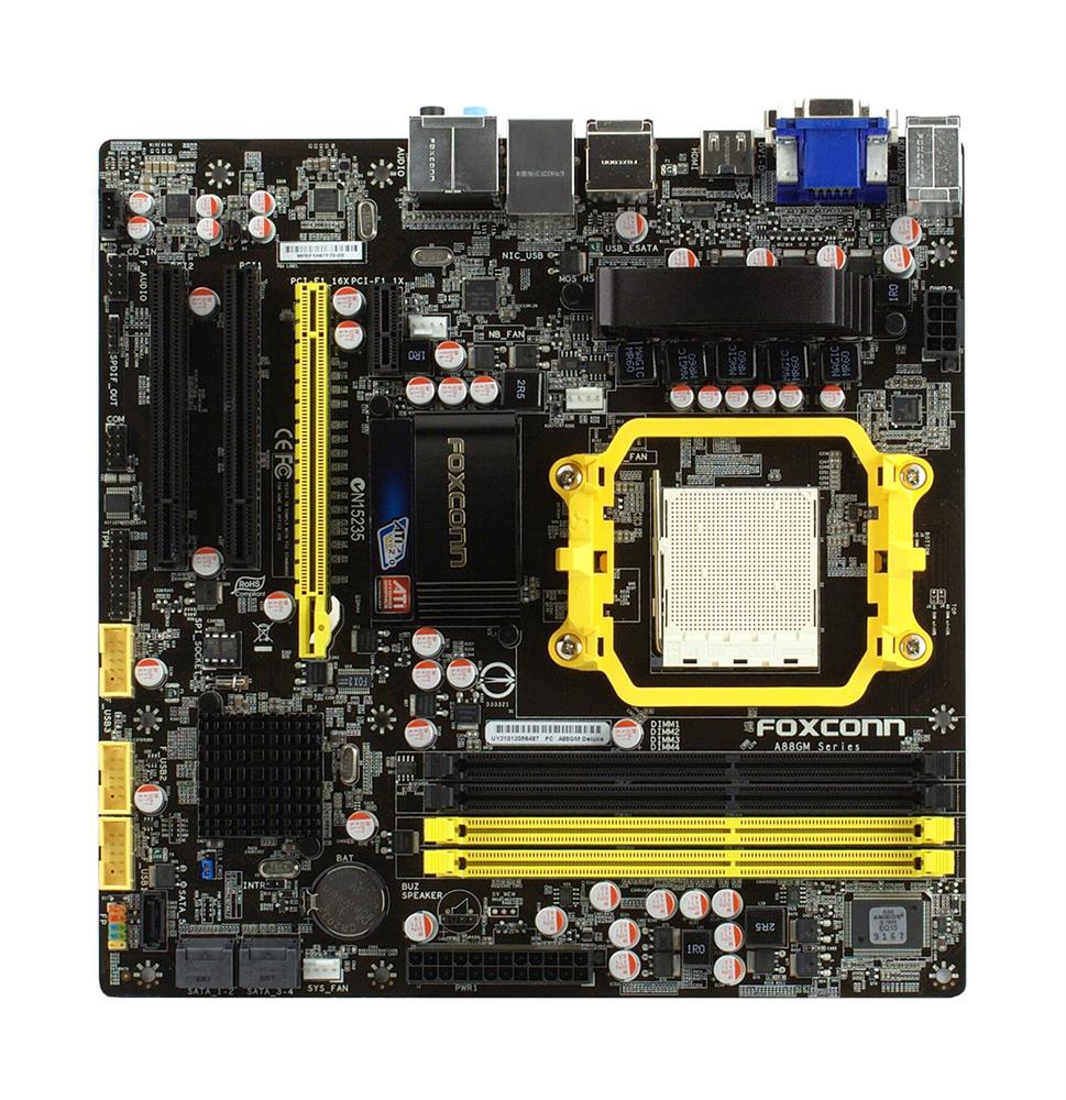 MB-A88GMDELUXE Foxconn Socket AM3 AMD 880G + SB850 Chipset AMD Phenom II Processors Support DDR3 4x DIMM 5x SATA3 6.0Gb/s Micro-ATX Motherboard (Refurbished) 