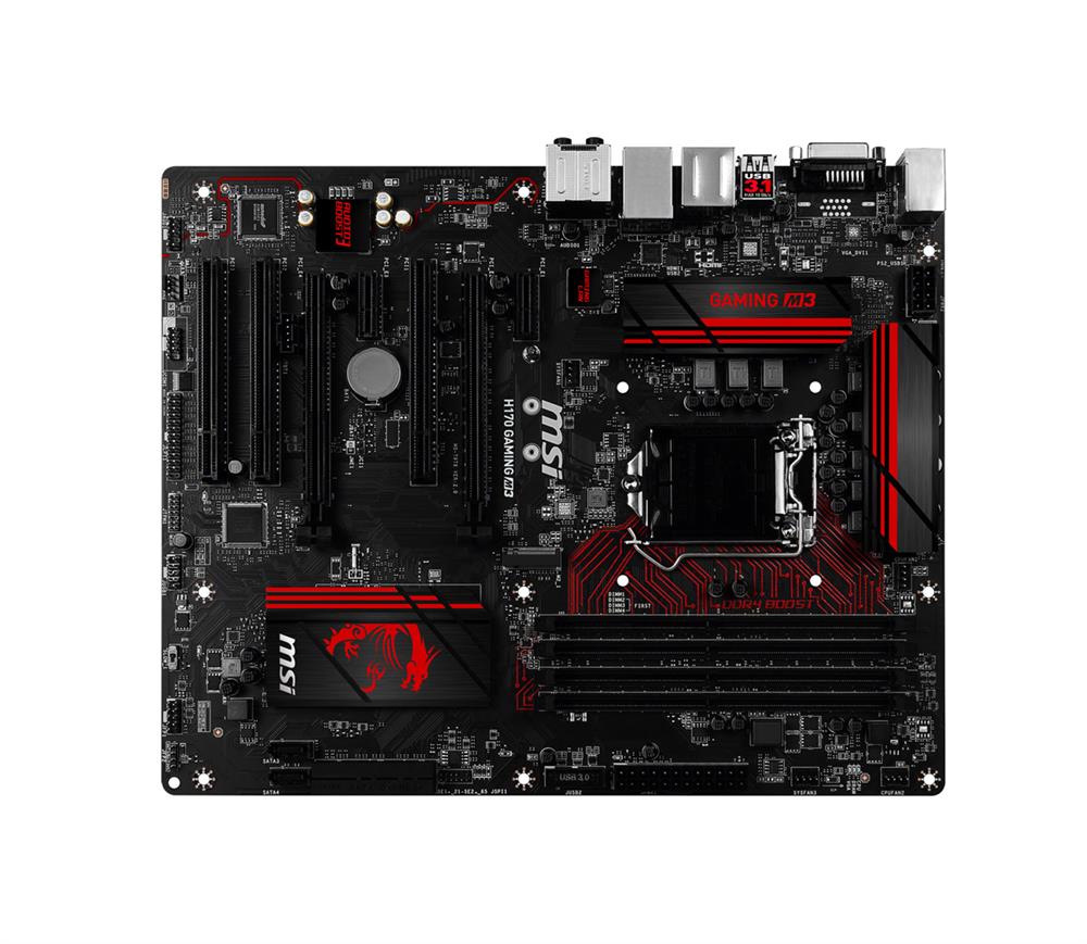 MB-H17GM3 MSI H170 GAMING M3 Socket LGA 1151 Intel H170 Chipset 6th Generation Core i7 / i5 / i3 / Pentium / Celeron Processors Support DDR4 4x DIMM 6x SATA 6.0Gb/s ATX Motherboard (Refurbished)