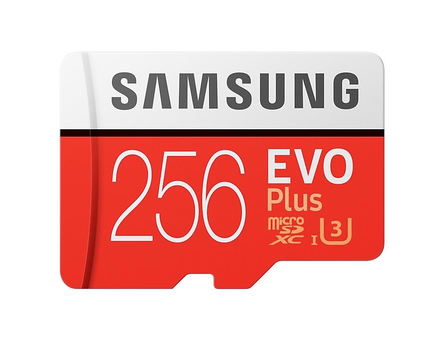 MB-MC256GA/AM Samsung EVO Plus 256GB microSDXC Class 10/UHS-I (U3) 100 MB/s Read 90 MB/s Write Flash Memory Card