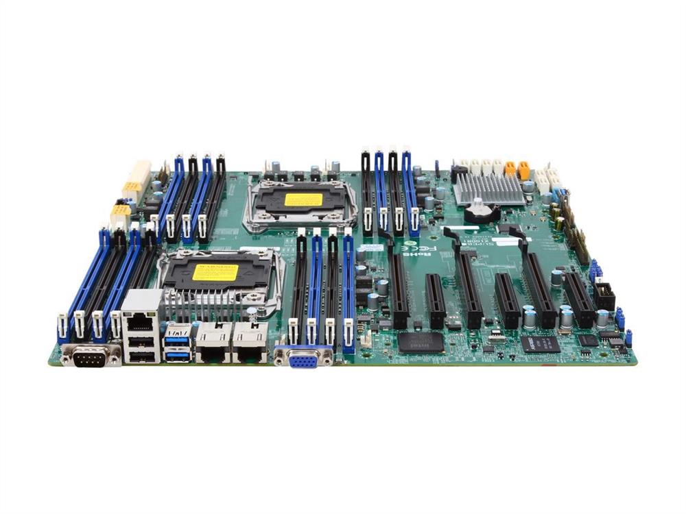 MB-X10DRTB SuperMicro X10DRi-T Dual Socket R3 LGA 2011 Xeon E5-2600 v4 / v3 Intel C612 Chipset DDR4 16 x DIMM 10 x SATA 6Gbps E-ATX Server Motherboard (Refurbished)