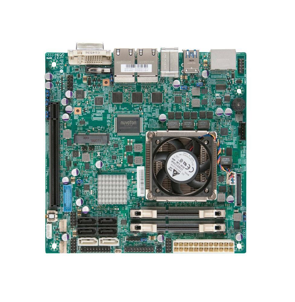 MB-X9SPVM4 SuperMicro X9SPV-M4 Socket FCBGA 1023 Intel QM77 Chipset 3rd Generation Core i7-3555LE Processors Support DDR3 2x SO-DIMM 4x SATA2 3.0Gb/s Mini-ITX Server Motherboard (Refurbished)
