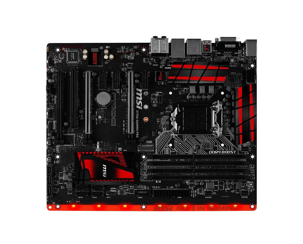 MB-Z17AGPR MSI Z170A GAMING PRO Socket LGA 1151 Intel Z170 Express Chipset 6th Generation Core i7 / i5 / i3 / Pentium / Celeron Processors Support DDR4 4x DIMM 6x SATA 6.0Gb/s ATX Motherboard (Refurbished)