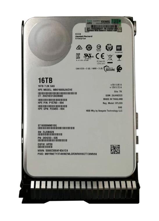 MB016000JWZHE HP 16TB 7200RPM SAS 12Gbps 3.5-inch Hard Drive