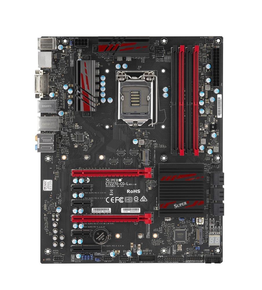 MBD-C7Z270-CG-L-O SuperMicro C7Z270-CG-L Socket LGA 1151 Intel Z270 Express Chipset 6th/7th Generation Core i7 / i5 / i3 / Pentium / Celeron Processors Support DDR4 4x DIMM 6x SATA3 6.0Gb/s ATX Motherboard (Refurbished)
