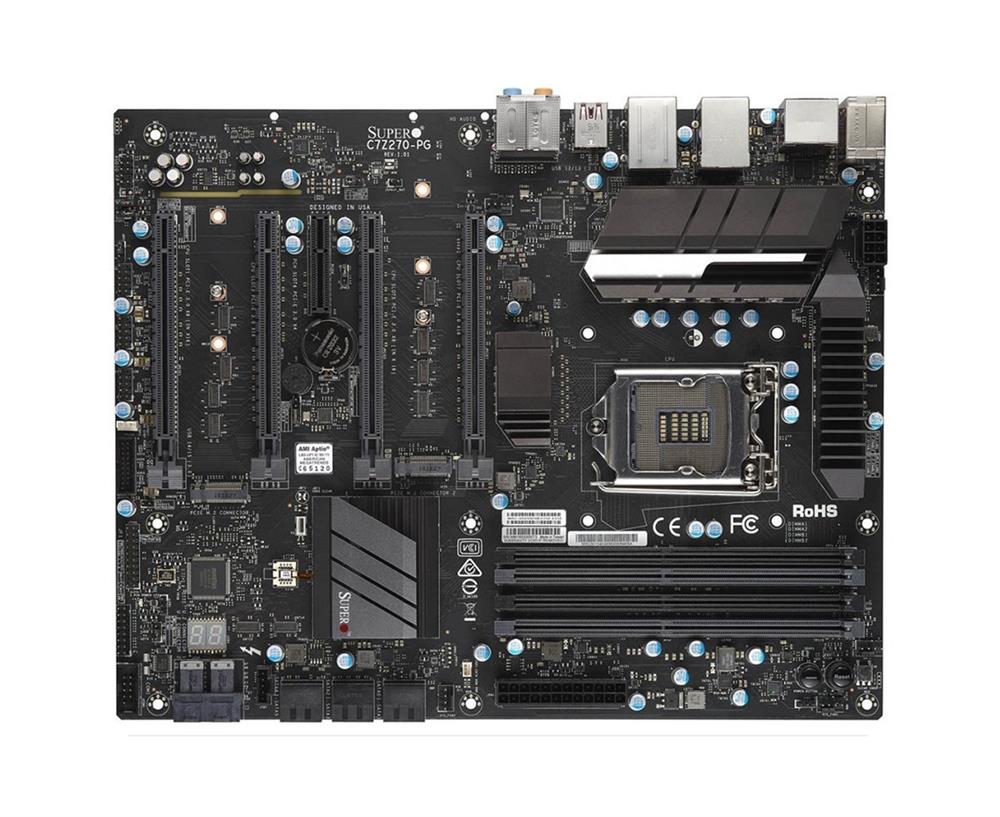 MBD-C7Z270-PG-O SuperMicro C7Z270-PG Socket LGA 1151 Intel Z270 Express Chipset 6th Generation Core i7 / i5 / i3 Processors Support DDR4 4x DIMM 6x SATA3 6.0Gb/s ATX Motherboard (Refurbished)
