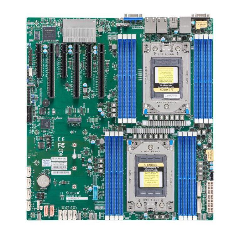 MBD-H12DSI-NT6-O SuperMicro H12DSi-NT6 Dual Socket SP3 System On Chipset AMD EPYC 7003/7002 Series Processors Support DDR4 16x DIMM 10x SATA3 6.0Gb/s E-ATX Motherboard (Refurbished)