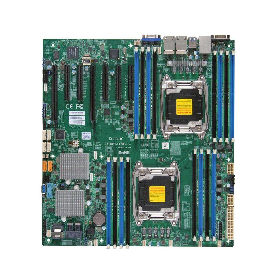 MBD-X10DRH-CLN4-O SuperMicro X10DRH-CLN4 Dual Socket R3 LGA 2011 Xeon E5-2600 v4 / v3 Intel C612 Chipset DDR4 16 x DIMM 10 x SATA 6Gbps E-ATX Server Motherboard (Refurbished)