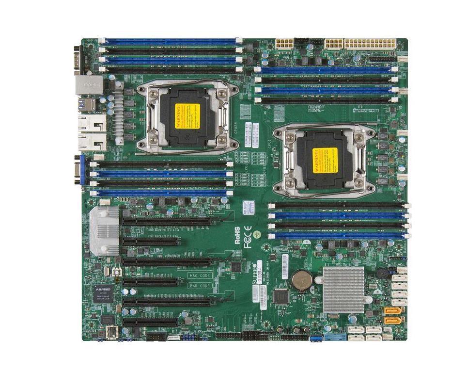 MBD-X10DRI-O SuperMicro X10DRI Socket LGA 2011 Intel C612 Chipset Intel Xeon E2-2600 v3/v4 Processors Support DDR4 16x DIMM 10x SATA3 6.0Gb/s E-ATX Server Motherboard (Refurbished)