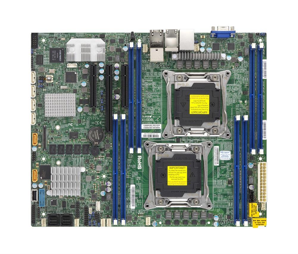 MBD-X10DRL-C-O SuperMicro X10DRL-C Dual Socket R3 LGA 2011 Xeon E5-2600 v4 / v3 Intel C612 Chipset DDR4 8 x DIMM 6 x SATA 6Gbps 8 x SAS 12Gbps ATX Server Motherboard (Refurbished)