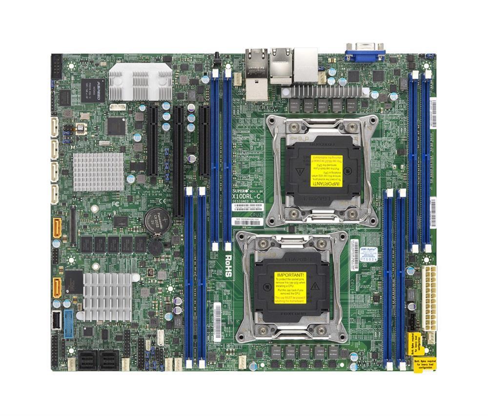 MBD-X10DRL-CT SuperMicro X10DRL-CT Dual Socket R3 LGA 2011 Xeon E5-2600 v4 / v3 Intel C612 Chipset DDR4 8 x DIMM 6 x SATA 6Gbps 8 x SAS 12Gbps ATX Server Motherboard (Refurbished)