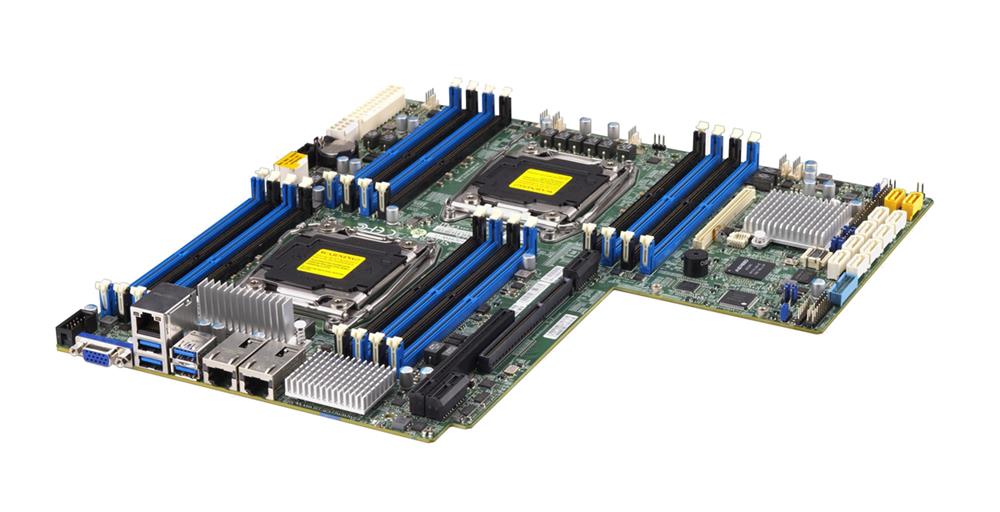 MBD-X10DRW-I-B SuperMicro X10DRW-I Dual Socket R3 LGA 2011 Xeon E5-2600 v4 / v3 Intel C612 Chipset DDR4 16 x DIMM 10 x SATA 6Gbps Proprietary WIO Server Motherboard (Refurbished)