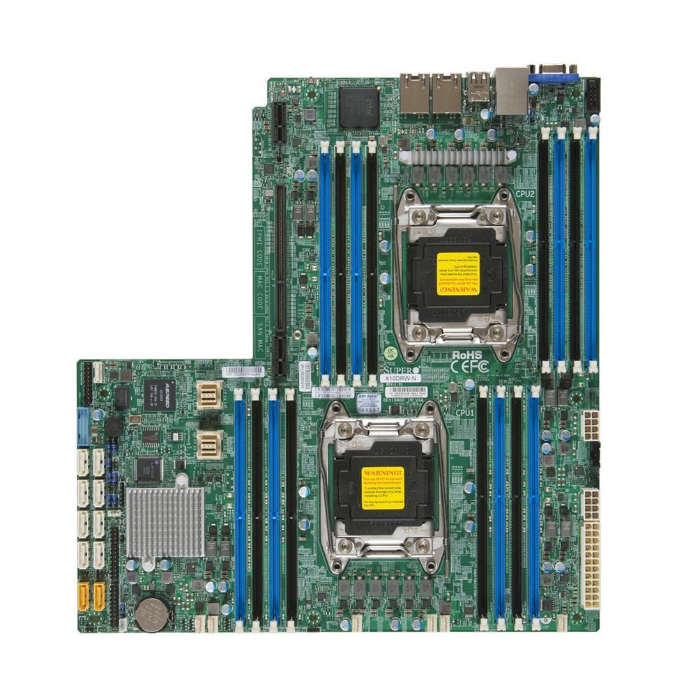 MBD-X10DRW-N-O SuperMicro X10DRW-N Dual Socket LGA 2011 Intel C612 Chipset Xeon E5-2600 v4/v3 DDR4 16x DIMM 10x SATA3 6.0Gb/s Proprietary WIO Server Motherboard (Refurbished)