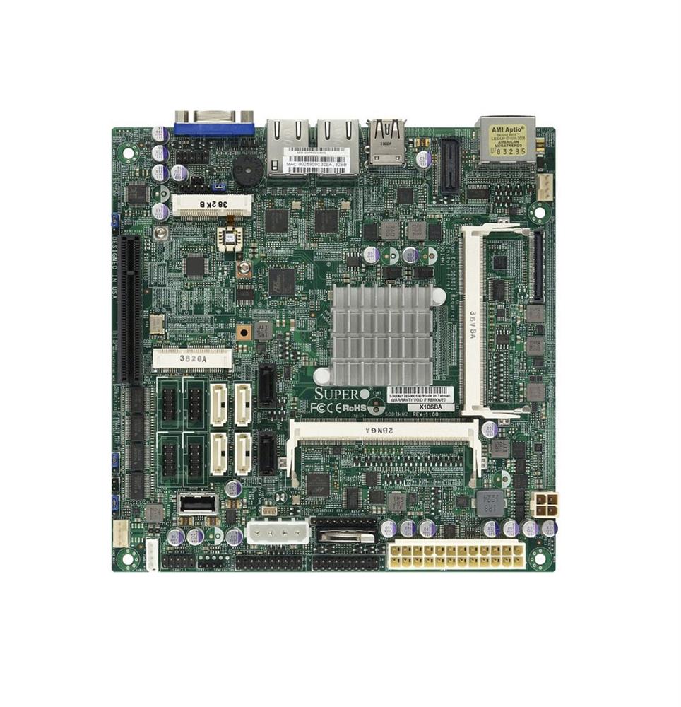 MBD-X10SBA-L-O SuperMicro X10SBA-L Socket FCBGA1170 System On Chipset Intel Celeron Processors Support DDR3 SO-DIMM 2x SATA2 Mini-ITX Server Motherboard (Refurbished)