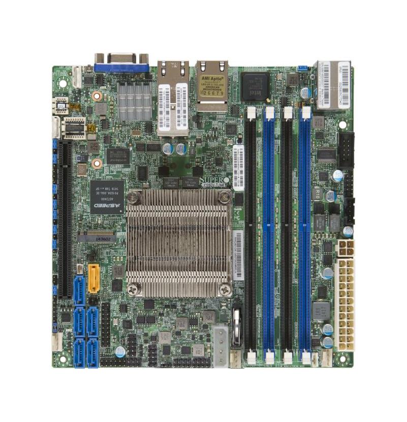 MBD-X10SDV-4C-TLN4F SuperMicro X10SDV-4C-TLN4F Single Socket FCBGA 1667 System On Chipset Intel Xeon D-1518 Processors Support DDR4 4x DIMM 6x SATA3 6.0Gb/s Mini-ITX Server Motherboard (Refurbished)
