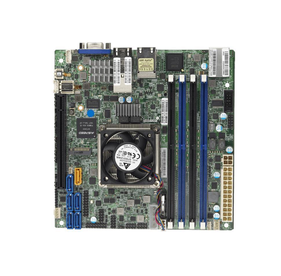 MBD-X10SDV-6C-TLN4F SuperMicro X10SDV-6C-TLN4F Socket LGA FCBGA 1667 System On Chipset Intel Xeon Processors Support DDR4 4x DIM 6x SATA3 6.0Gb/s Mini-ITX Server Motherboard (Refurbished)