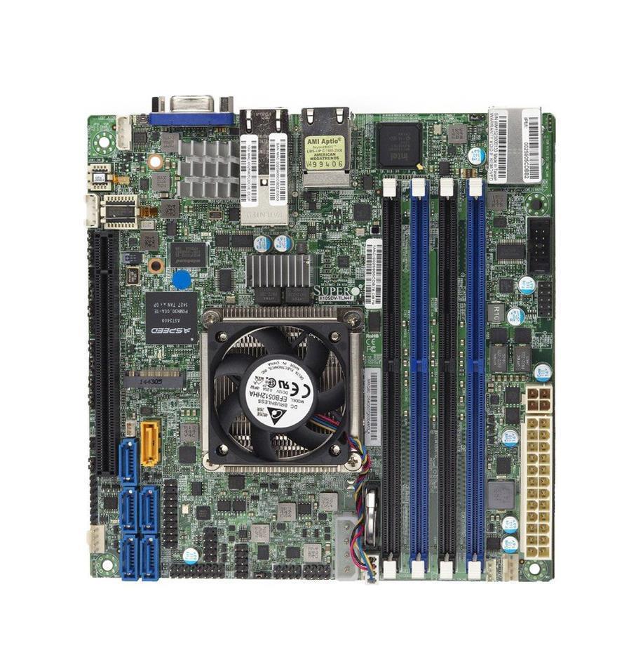 MBD-X10SDV-8C-TLN4F-O SuperMicro X10SDV-8C-TLN4F Socket FCBGA 1667 System On Chipset Intel Xeon D-1541 Processors Support DDR4 4x DIMM 6x SATA3 6.0Gb/s Mini-ITX Server Motherboard (Refurbished)