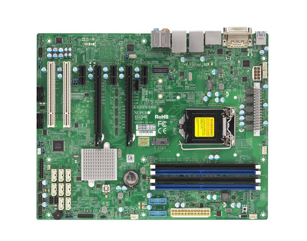 MBD-X11SAE SuperMicro Socket LGA 1151 Intel C236 Chipset Intel Xeon E3-1200 v5/v6 6th/7th Generation Core i7 / i5 / i3 / Pentium / Celeron Processors Support DDR4 4x DIMM 8x SATA3 6.0Gb/s ATX Motherboard (Refurbished)