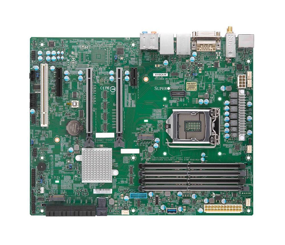 MBD-X11SCA-W-O SuperMicro X11SCA-W Socket LGA 115 Intel C246 Chipset 8th Generation Core i3/ Pentium / Celeron/ Xeon E Processors Support DDR4 4x DIMM 8x SATA3 6.0Gb/s ATX Server Motherboard (Refurbished)