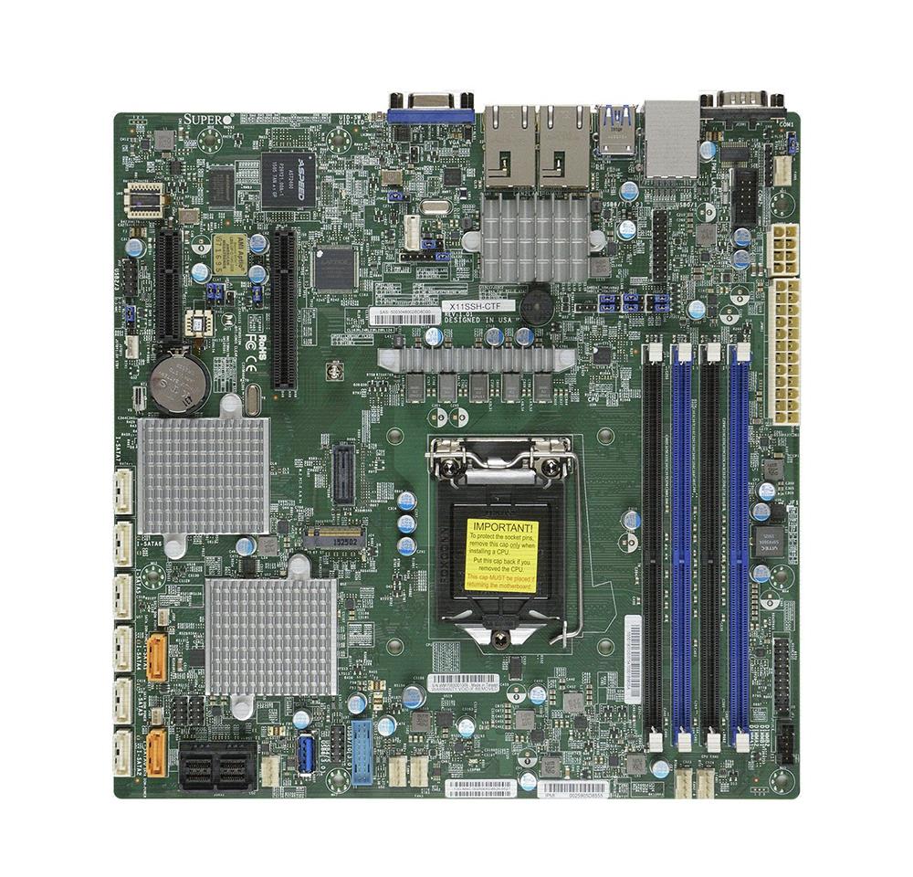 MBD-X11SSH-CTF-B SuperMicro X11SSH-CTF Socket H4 LGA 1151 Xeon E3-1200 v5 / v6 Intel C236 Chipset DDR4 4 x DIMM 8 x SATA 6Gbps 8 x SAS 12Gbps Micro-ATX Server Motherboard (Refurbished) 