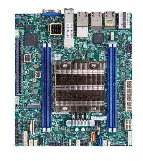 MBD-X12SDV-4C-SPT8F-O SuperMicro X12SDV-4C-SPT4F Socket FCBGA-2227 System On Chipset Intel Xeon D-1718T Processors Support DDR4 2x DIMM 4x SATA3 6.0Gb/s Mini-ITX Motherboard (Refurbished)