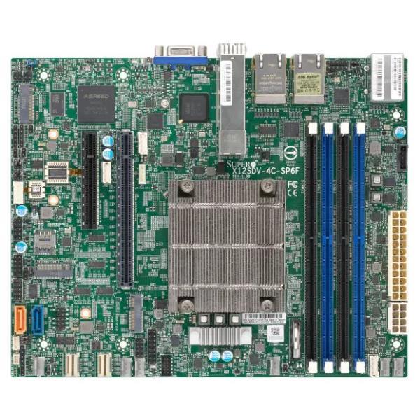 MBD-X12SDV-8C-SP6F-B SuperMicro X12SDV-8C-SP6F Socket FCBGA-2227 System On Chipset Intel Xeon D-1736NT Processors Support DDR4 4x DIMM 10x SATA3 6.0Gb/s Flex-ATX Motherboard (Refurbished)