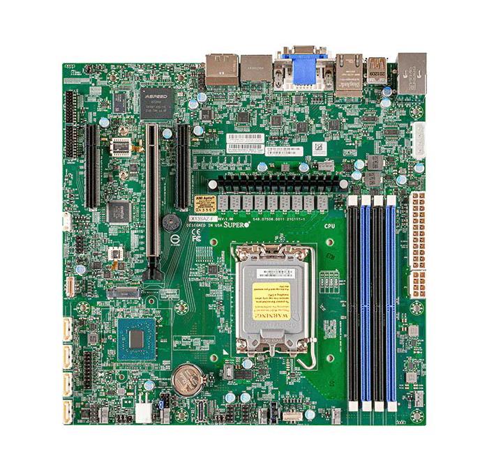 MBD-X13SAZ-F-B SuperMicro X13SAZ-F Socket LGA 1700 Intel R680E Chipset 12th Generation Intel Core i9/i7/i5/i3 / Pentium / Celeron Processors Support DDR5 4x DIMM 4x SATA3 6.0Gb/s Micro-ATX Motherboard (Refurbished)