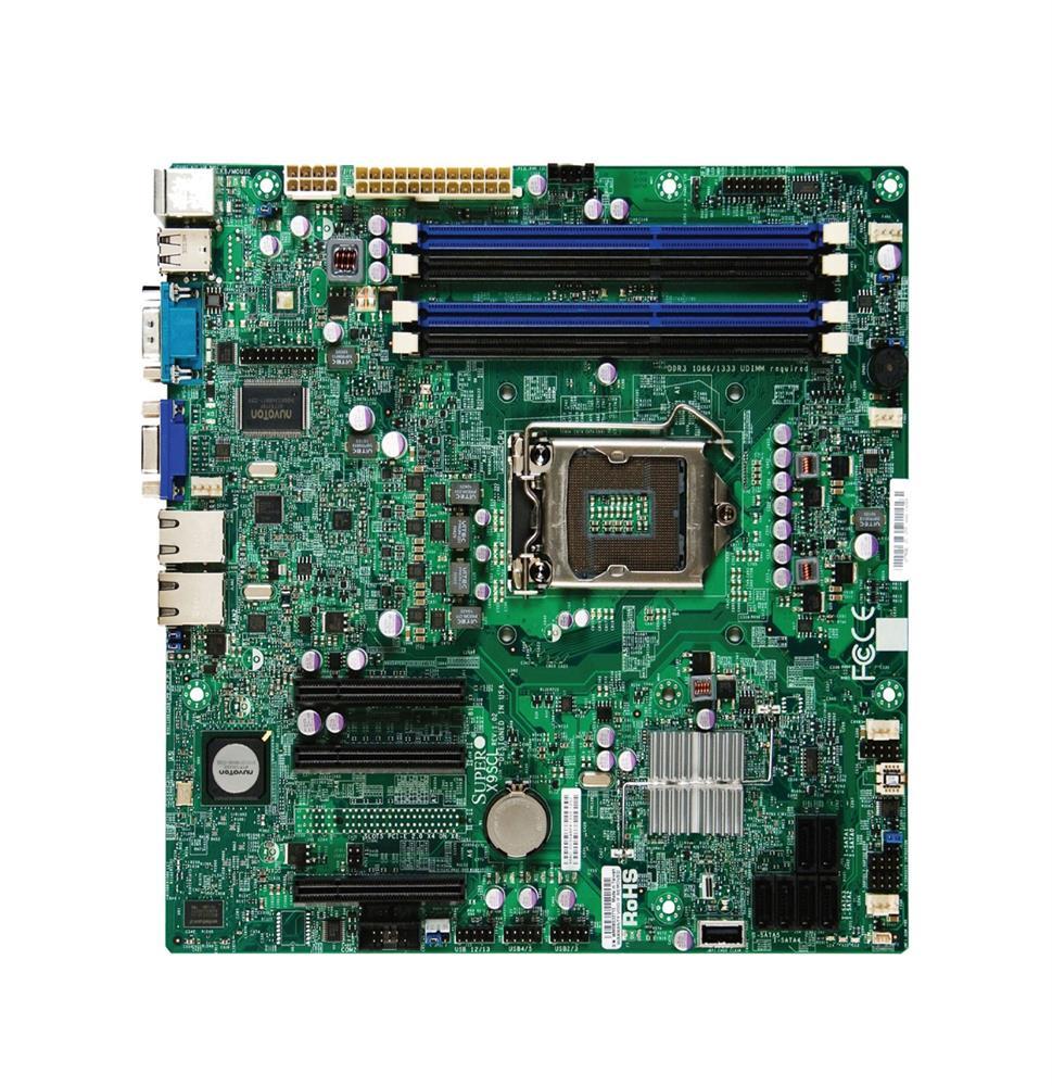 MBD-X9SCL-O SuperMicro X9SCL Socket LGA 1155 Intel C202 Chipset Intel Xeon E3-1200 & E3-1200 v2 Series/ 2nd/3rd Generation Core i3 / Pentium / Celeron Processors Support DDR3 4x DIMM 6x SATA2 3.0Gb/s uATX Server Motherboard (Refurbished)