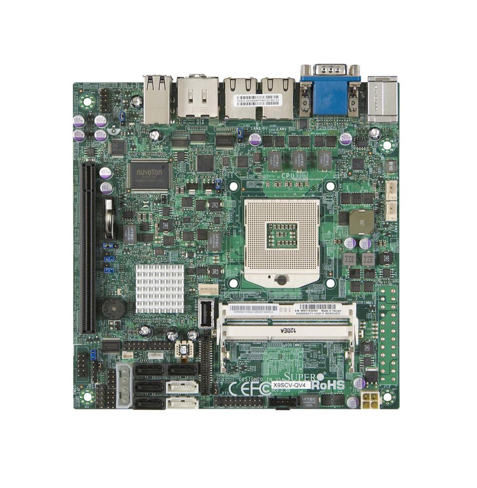 MBD-X9SCV-QV4-O SuperMicro X9SCV-QV4 Socket G2 Intel QM67 Chipset 2nd/3rd Generation Core i7 / i5 / i3 / Celeron Processors Support DDR3 2x So-DIMM 4x SATA2 3.0Gb/s Mini-ITX Motherboard (Refurbished)