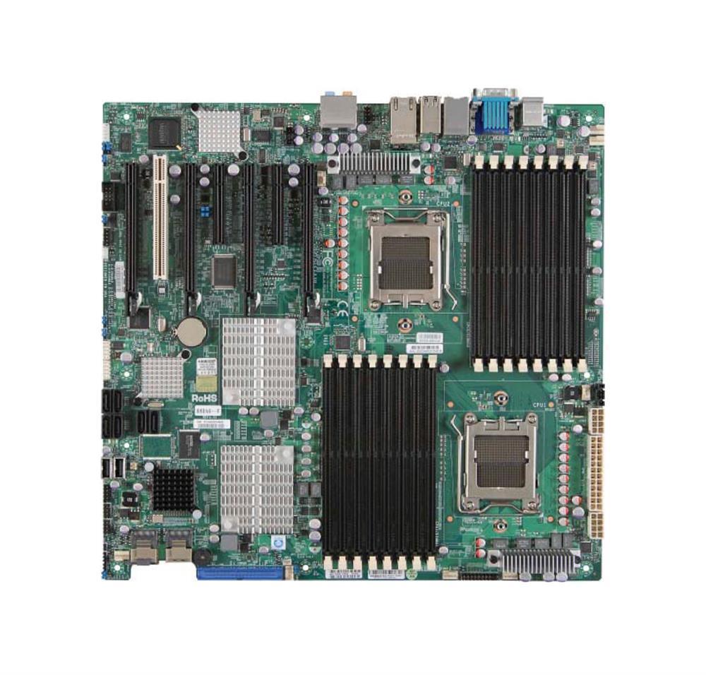 MBDH8DAIO SuperMicro H8DAI-2 Dual Socket LGA 1207 Nvidia MCP55 Pro Chipset AMD Opteron 2000 Series Processors Support DDR2 8x DIMM 6x SATA2 3.0Gb/s Extended-ATX Server Motherboard (Refurbished)