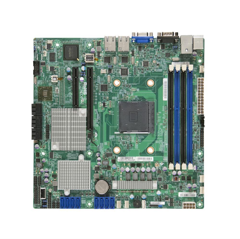 MBDH8SML7FB SuperMicro Socket AM3+ AMD SR5650 + SP5100 Chipset AMD Opteron 3000 Series Processors Support DDR3 4x DIMM 6x SATA2 3.0Gb/s Micro-ATX Motherboard (Refurbished)