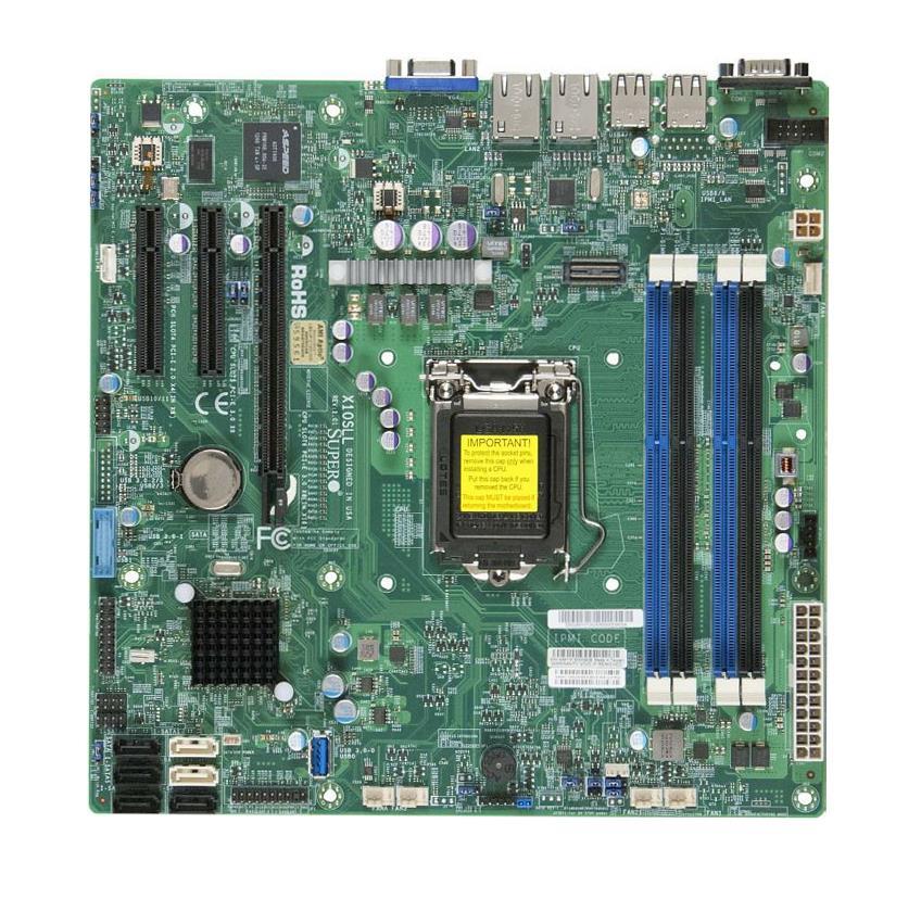 MBDX10SLLFO SuperMicro X10SLL+-F Socket LGA 1150 Intel C222 Express Chipset Intel Xeon E3-1200 v3/ 4th Gen Core i3/ Pentium/ Celeron Processors Support DDR3 4x DIMM 2x SATA3 6.0Gb/s Micro-ATX Server Motherboard (Refurbished)