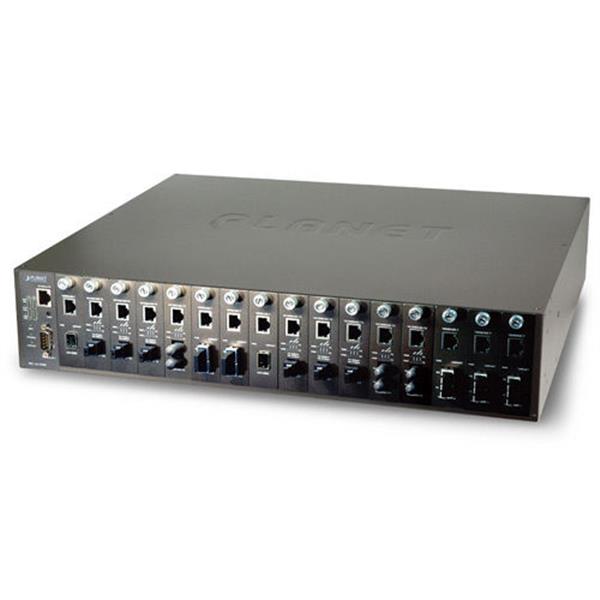 MC-1610MR Planet Technology 16-slot SNMP Managed Media Converter Chassis AC Power with redundant power option