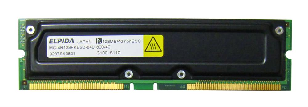 MC-4R128FKE6D-840 Elpida 128MB 800MHz 40ns 184-Pin RDRAM RIMM Memory Module