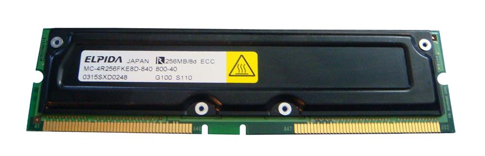 MC-4R256FKE8D-840 Elpida 256MB PC800 800MHz ECC 40ns 184-Pin RDRAM RIMM Memory Module