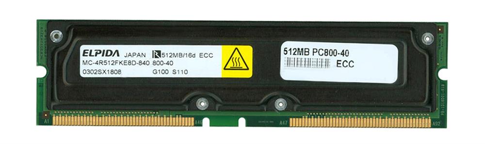MC-4R512FKE8D-840 Elpida 512MB PC800 800MHz 40ns ECC 184-Pin Rambus RDRAM DIMM