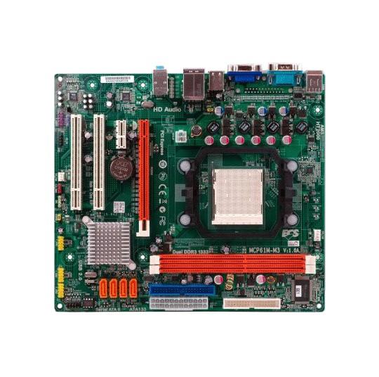 MCP61PM-M3 ECS Socket AM3 Nvidia GeForce 6150SE + nForce 430 Chipset AMD Phenom II Processors Support DDR3 2x DIMM 4x SATA2 3.0Gb/s Micro-ATX Motherboard (Refurbished)