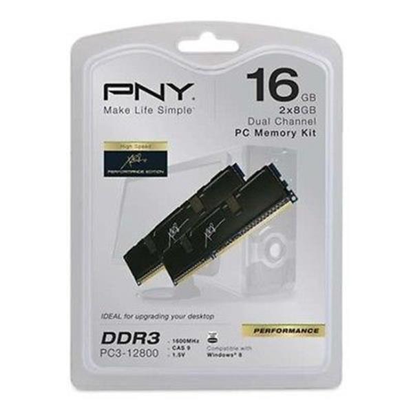 MD16384KD3-1600-X9 PNY XLR8 16GB Kit (2 X 8GB) PC3-12800 DDR3-1600MHz non-ECC Unbuffered 240-Pin DIMM Memory