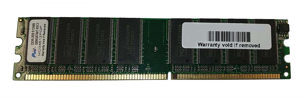 MD34512PQP PMI 256MB PC2700 DDR-333MHz non-ECC Unbuffered CL2.5 184-Pin DIMM Single Rank Memory Module