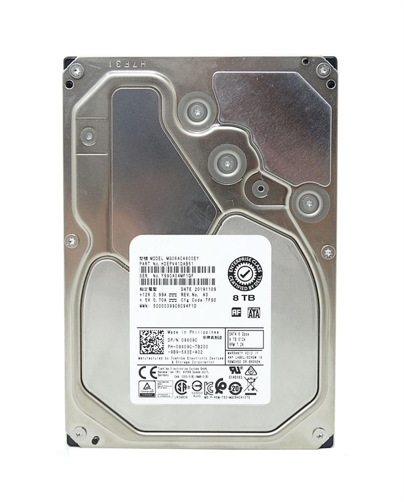 MG06SCA800AY Toshiba 8TB 7200RPM SAS 12Gbps Nearline 256MB Cache (SIE / 4Kn) 3.5-inch Internal Hard Drive