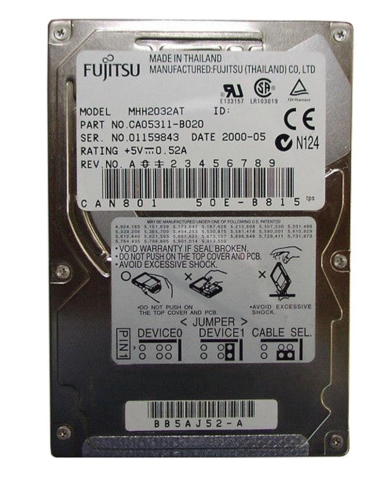 MHH2032AT Fujitsu Mobile 3.2GB 4200RPM ATA-33 512KB Cache 2.5-inch Internal Hard Drive