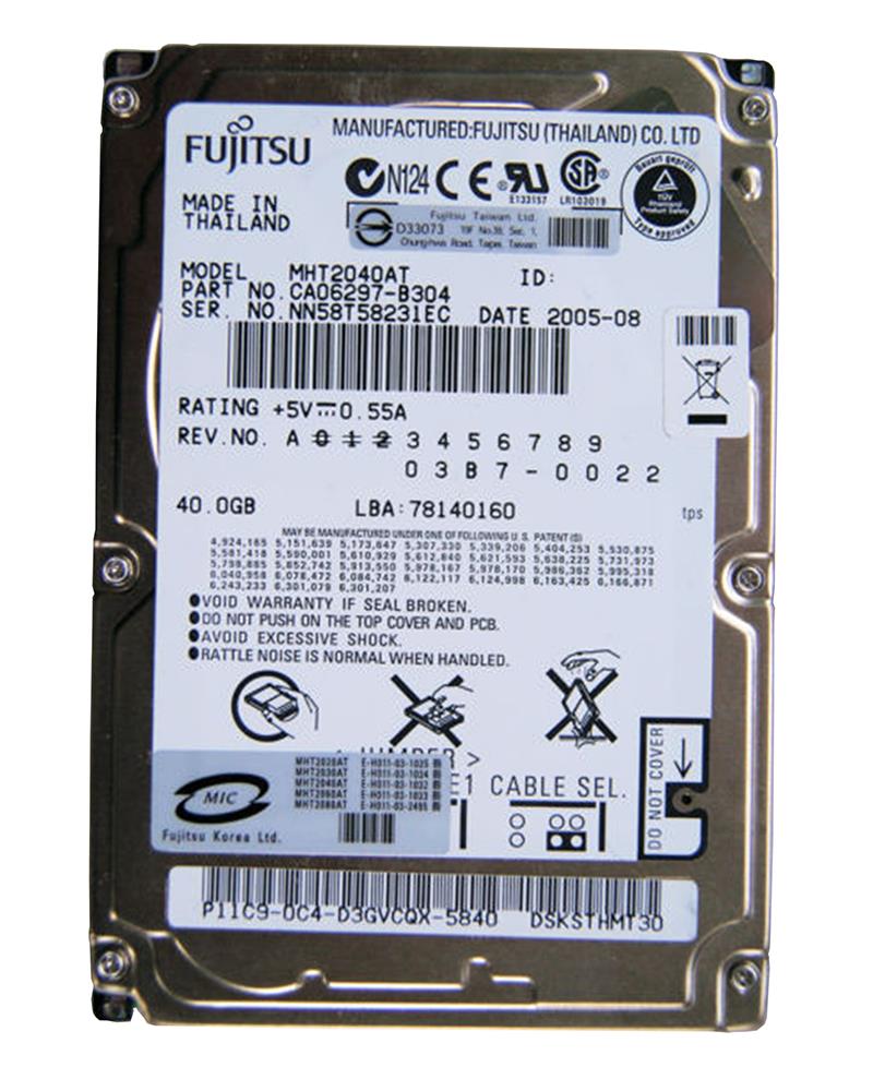 MHT2040AT Fujitsu Mobile 40GB 4200RPM ATA-100 2MB Cache 2.5-inch Internal Hard Drive