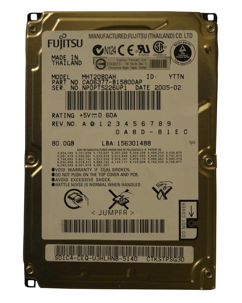 MHT2080AH Fujitsu Mobile 80GB 5400RPM ATA-100 8MB Cache 2.5-inch Internal Hard Drive