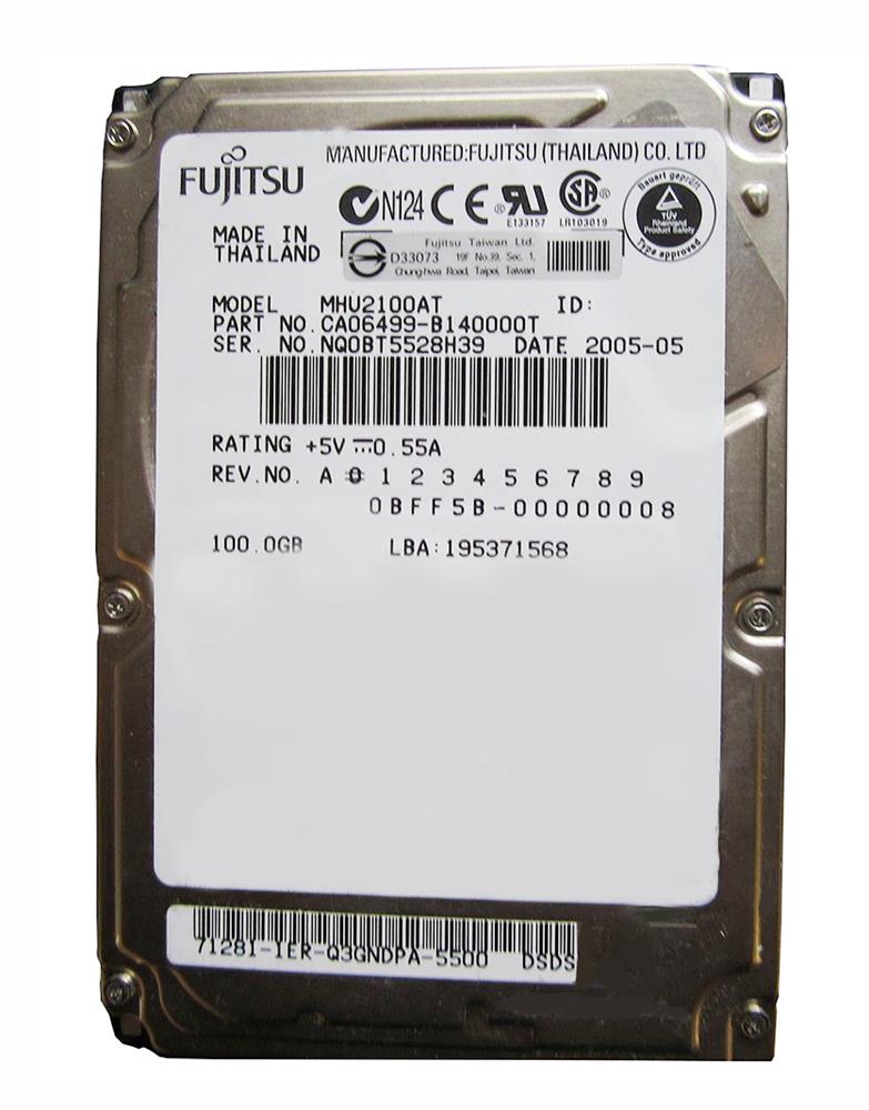 MHU2100AT Fujitsu Mobile 100GB 4200RPM ATA-100 8MB Cache 2.5-inch Internal Hard Drive
