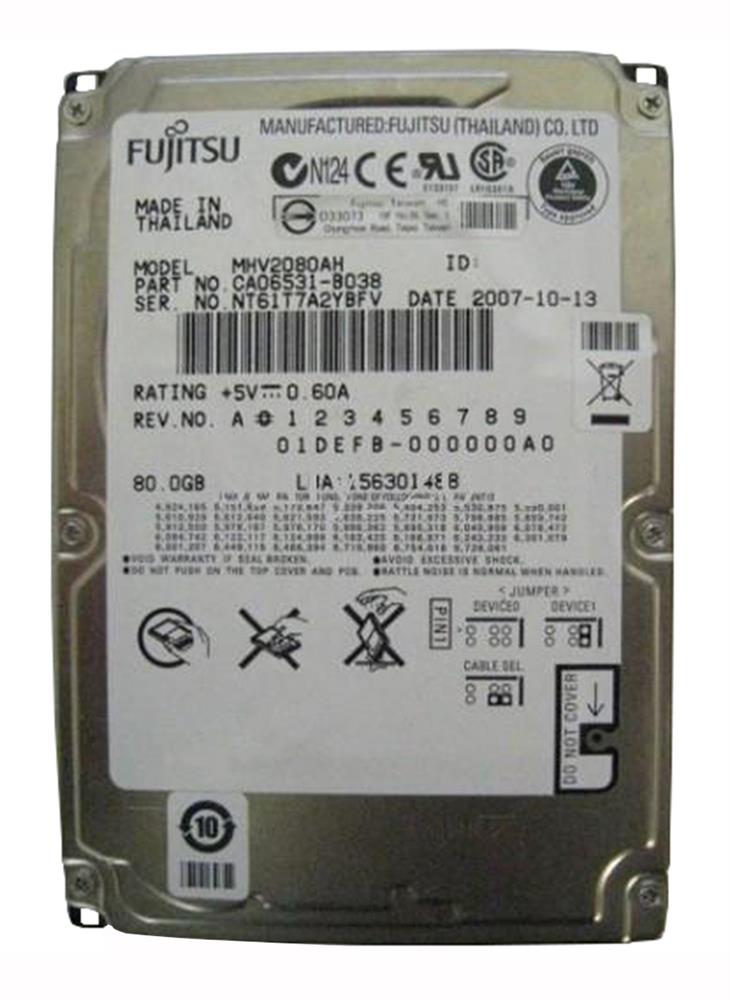 MHV2080AH Fujitsu Mobile 80GB 5400RPM ATA-100 8MB Cache 2.5-inch Internal Hard Drive