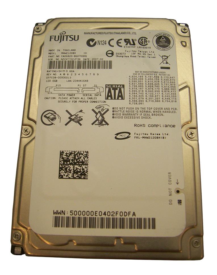 MHW2120BH Fujitsu Mobile 120GB 5400RPM SATA 1.5Gbps 8MB Cache 2.5-inch Internal Hard Drive