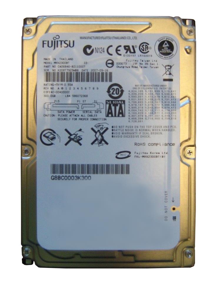 MHX2300BT Fujitsu Mobile 300GB 4200RPM SATA 1.5Gbps 8MB Cache 2.5-inch Internal Hard Drive
